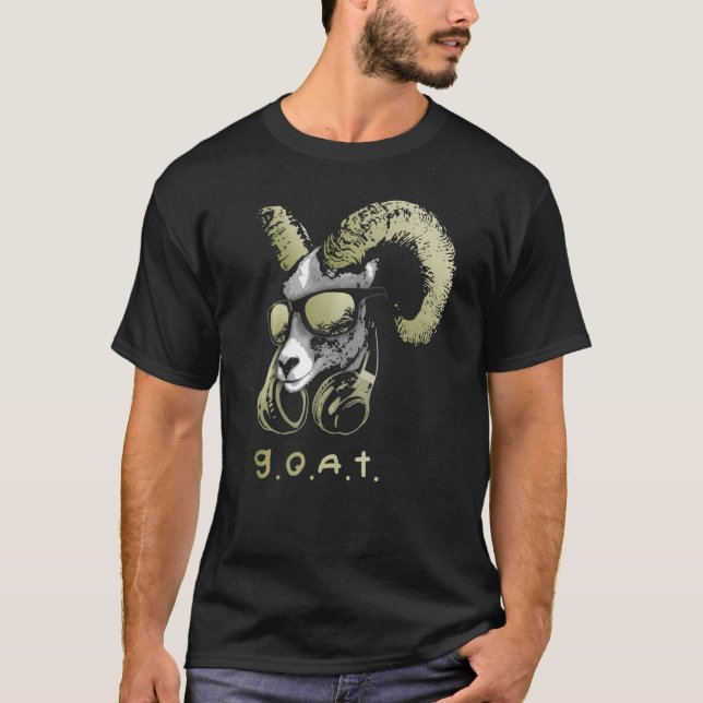 Goat With Sunglasses And Headphones  1 T-Shirt (Front)