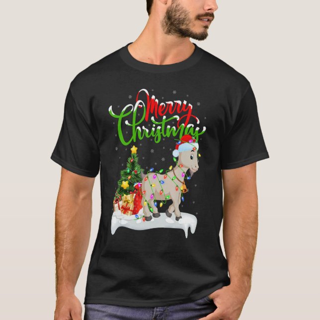 Goat   Xmas Decorations Santa Goat Christmas T-Shirt (Front)