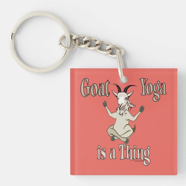 Goat Yoga is a Thing | GetYerGoat™ Keychain (Front)