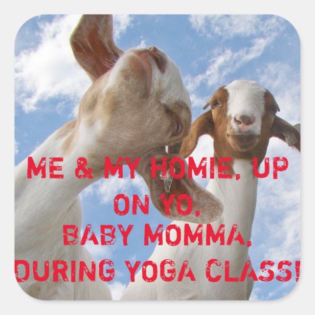 Goat Yoga Wise Cracks Square Sticker (Front)
