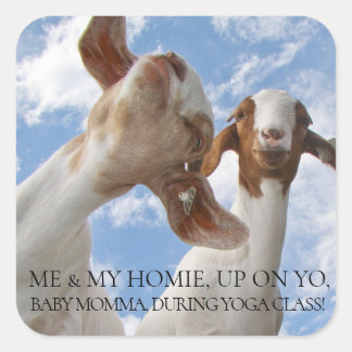 Goat Yoga Wise Cracks Square Sticker