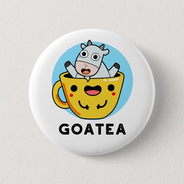 Goatea Funny Goat Tea Pun  2 Inch Round Button (Front)