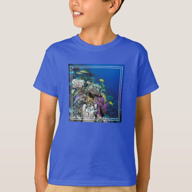 Goatfish Swarm Around Small Coral T-Shirt (Front)