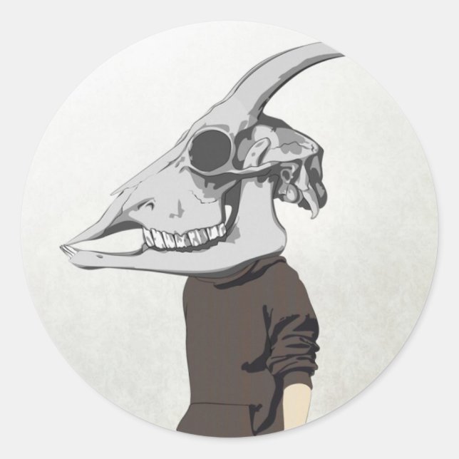 goathead classic round sticker (Front)