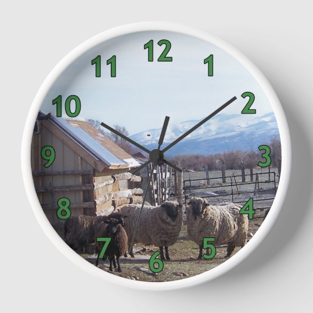 Goats and Sheep Lunching v2 Clock (Front)