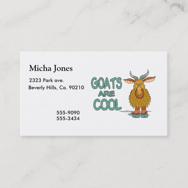 Goats Are Cool Business Card (Front)