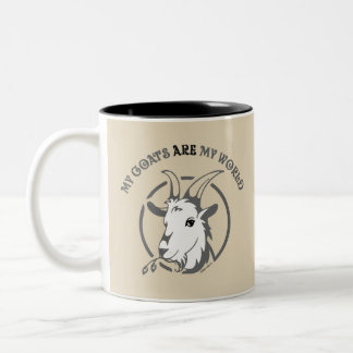 GOATS ARE MY WORLD | by TotallyGoatally™ Two-Tone Coffee Mug
