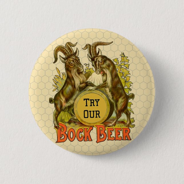 Goats Bock Beer Advertising 2 Inch Round Button (Front)