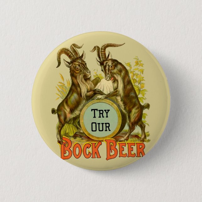 Goats Bock Beer Advertising 2 Inch Round Button (Front)