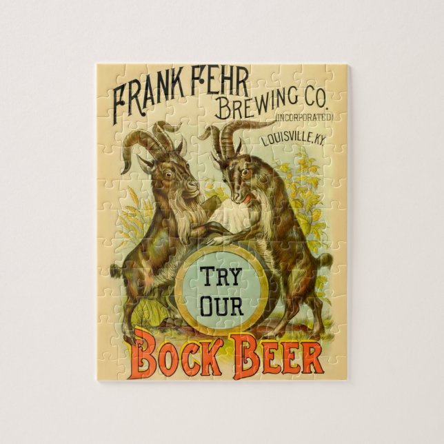 Goats Bock Beer Advertising Jigsaw Puzzle (Vertical)