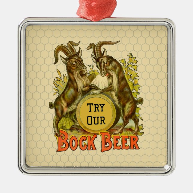 Goats Bock Beer Advertising Metal Ornament (Front)