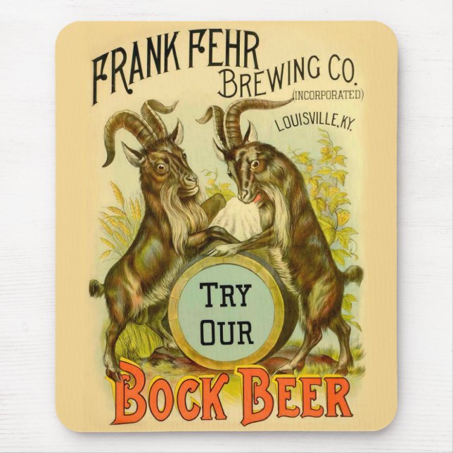 Goats Bock Beer Advertising Mouse Pad (Front)