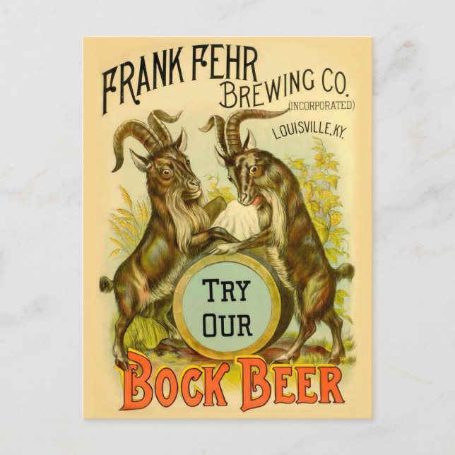 Goats Bock Beer Advertising Postcard (Front)