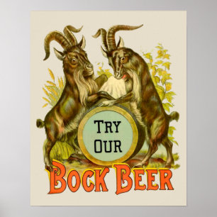 Goats Bock Beer Advertising Poster