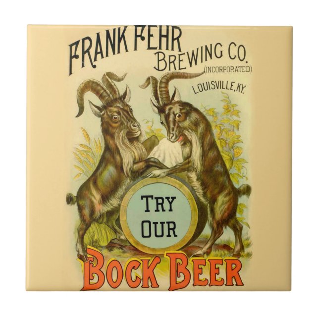 Goats Bock Beer Advertising Tile (Front)