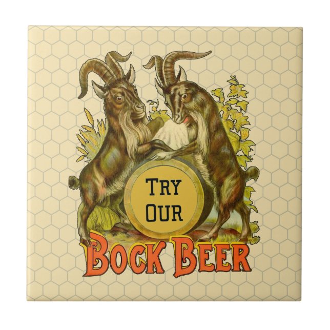 Goats Bock Beer Advertising Tile (Front)