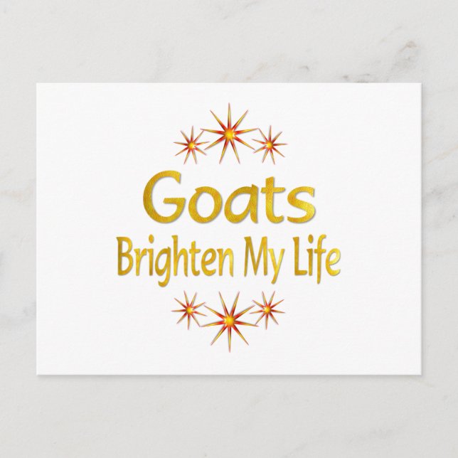 Goats Brighten My Life Postcard (Front)