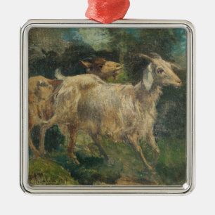 Goats (by Vincenzo Caprile) Metal Ornament