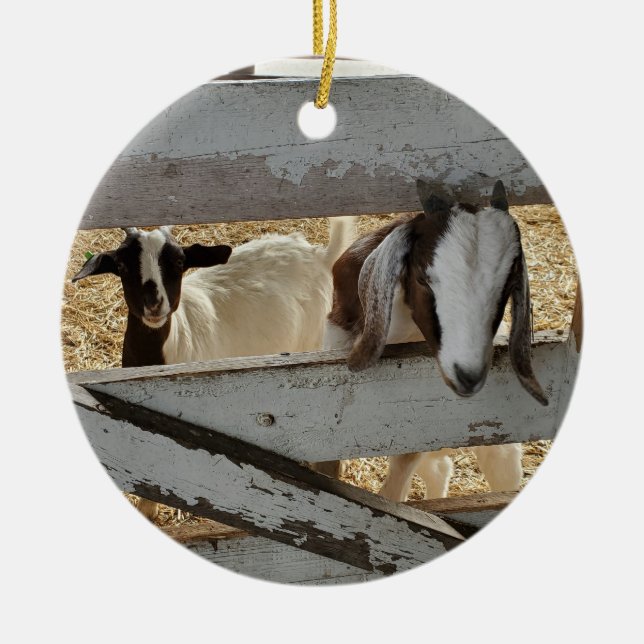 Goats Ceramic Ornament (Front)