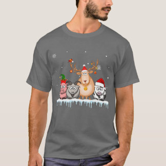 Goats Christmas Lights Funny Farm Animal Christmas T-Shirt