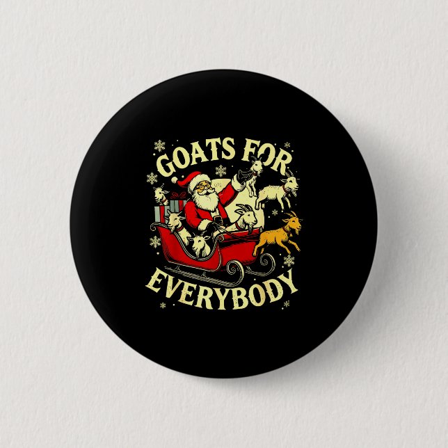 Goats For Everybody Santa Funny Christmas Goat Mom 2 Inch Round Button (Front)
