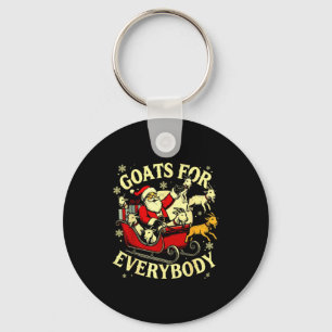 Goats For Everybody Santa Funny Christmas Goat Mom Keychain