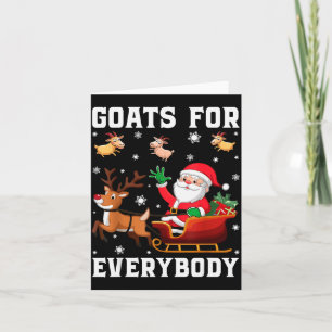 Goats For Everybody Santa Sleigh Funny Christmas G Card