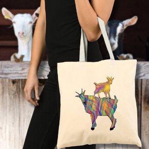 Goats Funny colourful Farm Animals Tote Bag