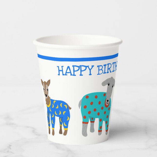 Goats in Pyjamas Kids Slumber Party Paper Cups (Front)