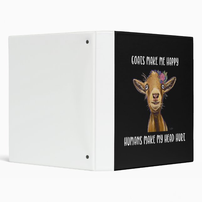 Goats Make Me Happy Goat Lover Binder (Background)