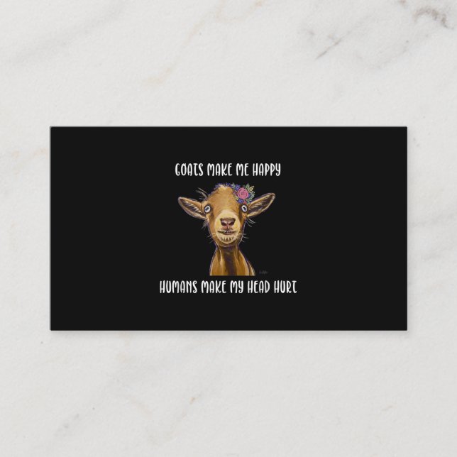 Goats Make Me Happy Goat Lover Enclosure Card (Front)
