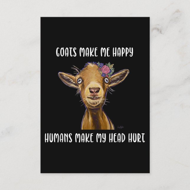 Goats Make Me Happy Goat Lover Enclosure Card (Front)