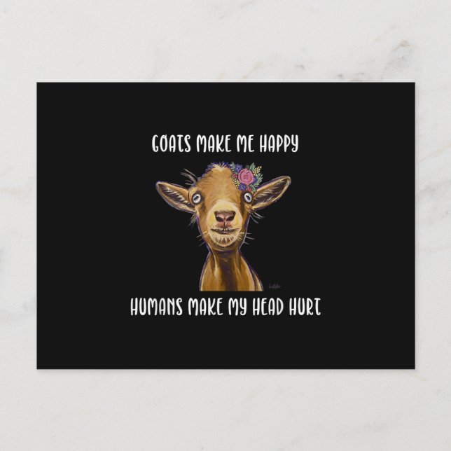 Goats Make Me Happy , Goat Lover Invitation Postcard (Front)