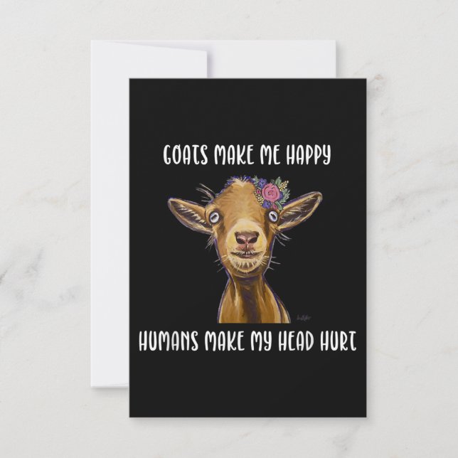 Goats Make Me Happy Goat Lover RSVP Card (Front)
