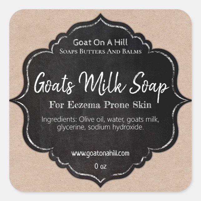 Goat's Milk Soap Square Sticker (Front)