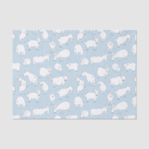 Goats playing - baby blue tissue paper