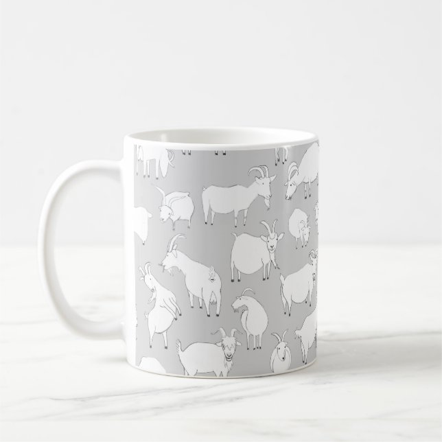 Goats playing - Gray Coffee Mug (Left)