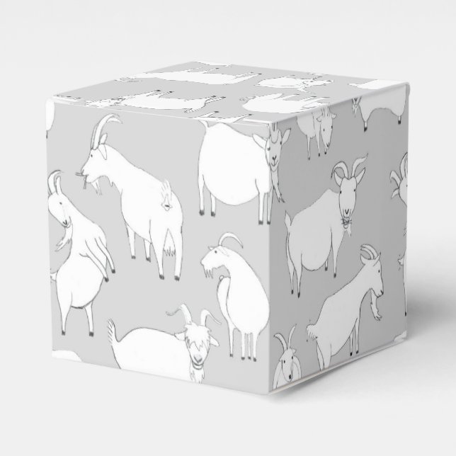 Goats playing - Gray Favor Box (Front Side)