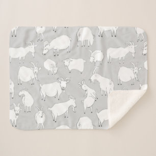 Goats playing - Gray Sherpa Blanket