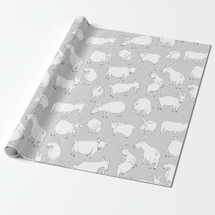Goats playing - Grey Wrapping Paper