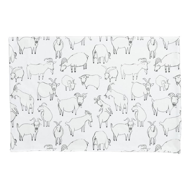 Goats Playing – Transparent (choose your own) Pillowcase (Front)