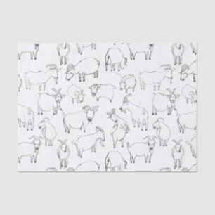 Goats Playing – Transparent (choose your own) Tissue Paper