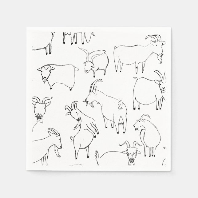 Goats Playing –  Transparent Napkin (Front)