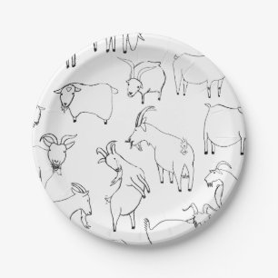 Goats Playing –  Transparent Paper Plate
