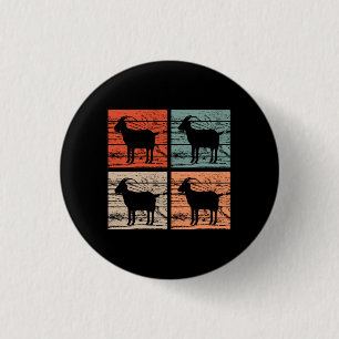 Goats Retro 1 Inch Round Button