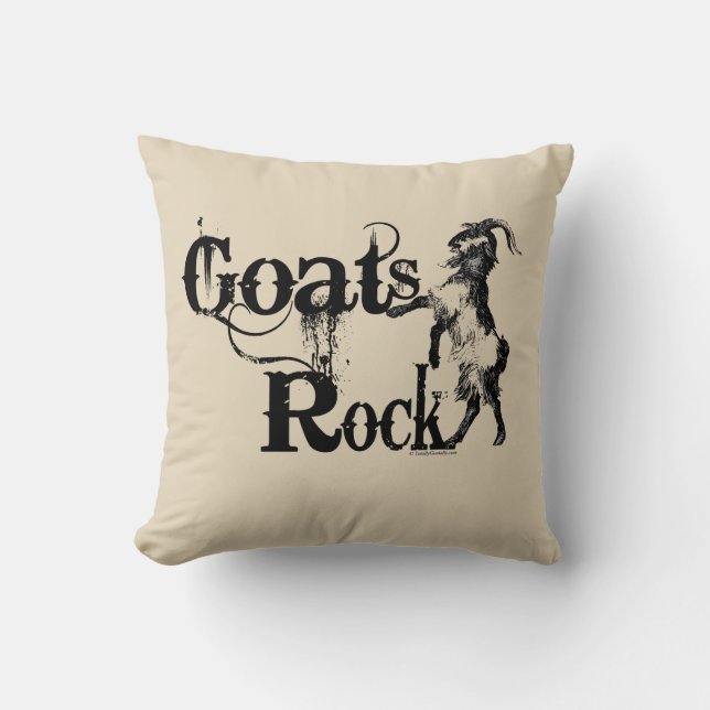 GOATS ROCK | by TotallyGoatally™ Throw Pillow (Front)
