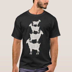 Goats stacked on each other animal pet Art T-Shirt