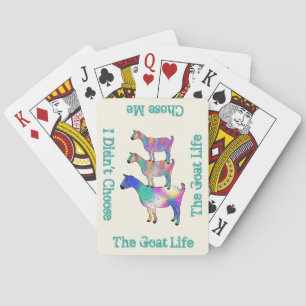 Goats Standing on Things watercolor quote Playing Cards