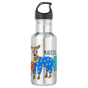 Goats Wearing Pyjamas Illustration Personalized 532 Ml Water Bottle