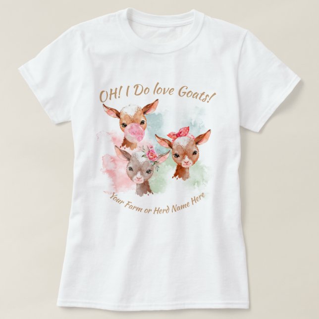 GOATS | YOUR TEXT Boho Adorable Kid Goats T-Shirt (Design Front)